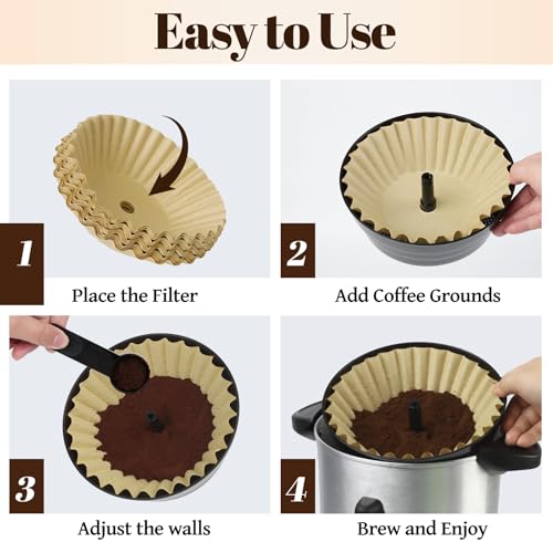 150Pcs Unbleached Paper Coffee Filters for Hamilton Beach 45 Cup 40515G (150 Count)