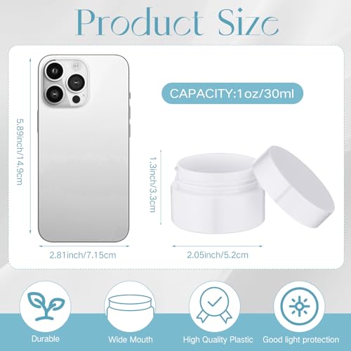 4 Pcs Plastic Jars Wide Mouth with Lids (4 Count)