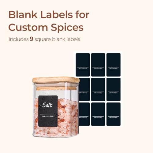 Glass Spice Jars 8oz Set of 6 (6 Count)