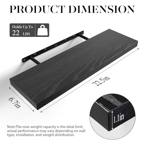 Black Floating Shelves 22.5in