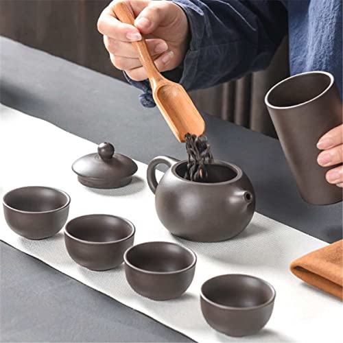 Teaware Sets Portable Teapot Tea Set Gift Purple Sand Tea Pot + 4 Cups + 1 Storage Bag Travel Drinkware Kitchen Tools