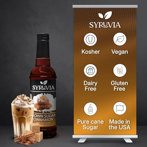 Coffee Syrup Brown Sugar Cinnamon Flavored Syrup for Drinks (25.4 Fl Oz)