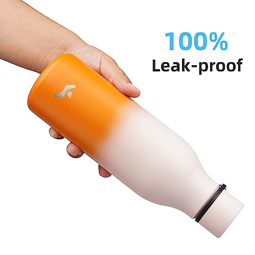 18 oz Insulated Stainless Steel Metal Water Bottle with Strap