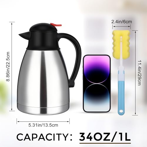 2 Pcs 34 oz Stainless Steel Thermal Coffee Carafe (2 Count)