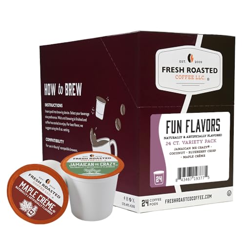 Fun Flavors Flavored Coffee Pod Variety Pack Flavored K (24 Count)