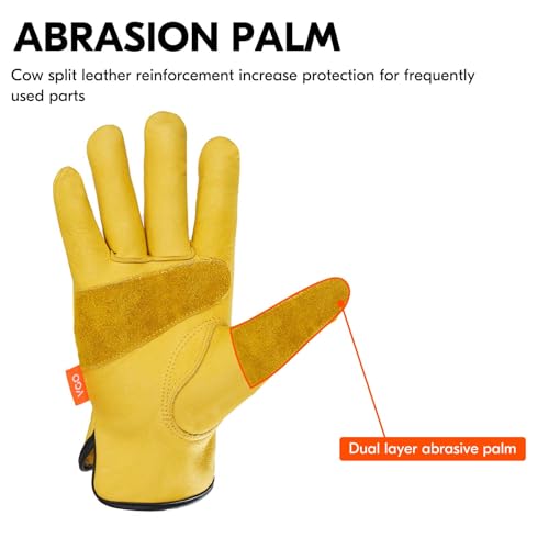 Unlined Full Leather Work Gloves (3 Count)