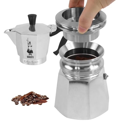 4-6-Cup Moka Pot Tamper, 304 SS Dosing Funnel & Distributor, Silver