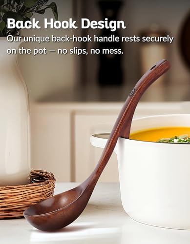 Soup Ladle Luxury Teak Wood Ladle Set of 3 (3 Count)