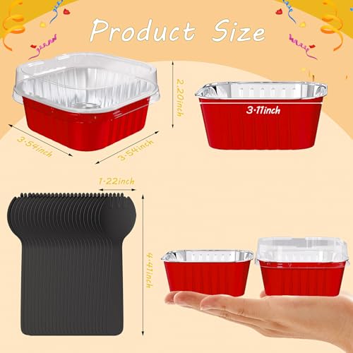 25 Pack Mini Cake Pans with Lids (25 Count)