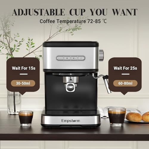 20 Bar Espresso Machine with Milk Frother Steam