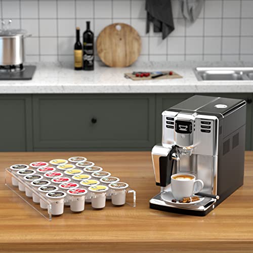 Acrylic K Cup Drawer Organizer Tray Pod Holder for 24 Coffee Capsules