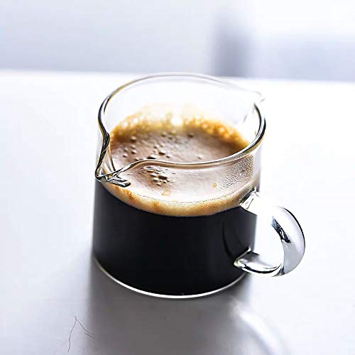 Shot Glasses Espresso Parts Double Spouts Milk Cup Clear Glass (2 Count)