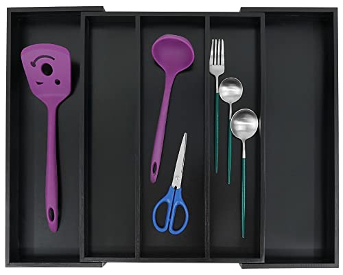 Bamboo Drawer Organizer Kitchen Utensils