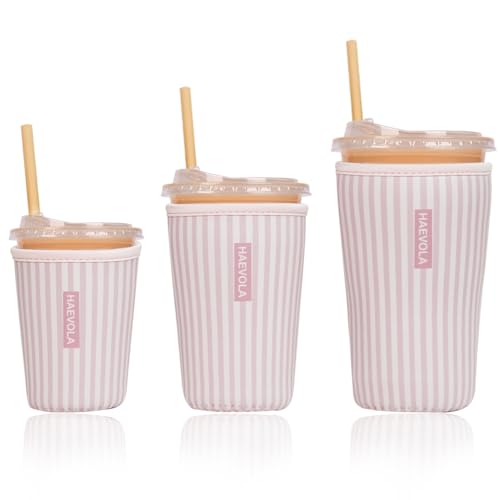 Reusable Insulated Neoprene Iced Coffee Cup Sleeve (3 Count)