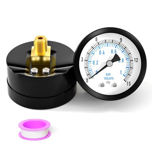 0 15PSI Well Pump Pressure Gauge 2" Dial Size