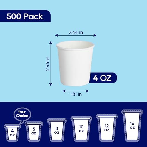 500 Pack 4 oz Paper Cups (500 Count)