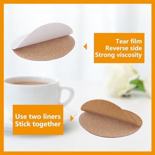 100 PCS self Adhesive Cork for Coasters Bulk (100 Count)