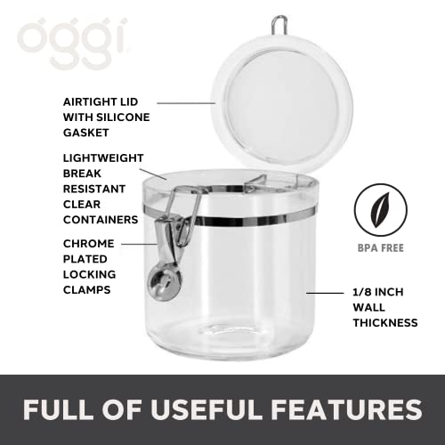 4pc Clear Canister Set with Clamp Lids Airtight Containers in Sizes Ideal for Kitchen & Pantry Storage of Bulk