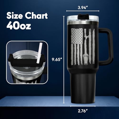 Dad Skeleton Surviving Fatherhood 40 oz Tumbler with Handle