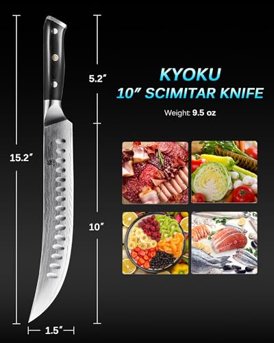 10" Damascus Carving Knife for Meat Cutting