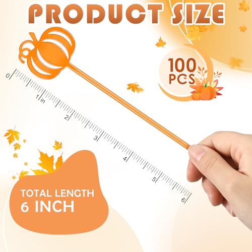 30 Pcs Fall Swizzle Sticks Plastic Coffee and Cocktail Stirrers Thanksgiving Wedding Drink Stirrers Cocktail Mixers for fall Autumn Party Tea Coffee Bar Decoration