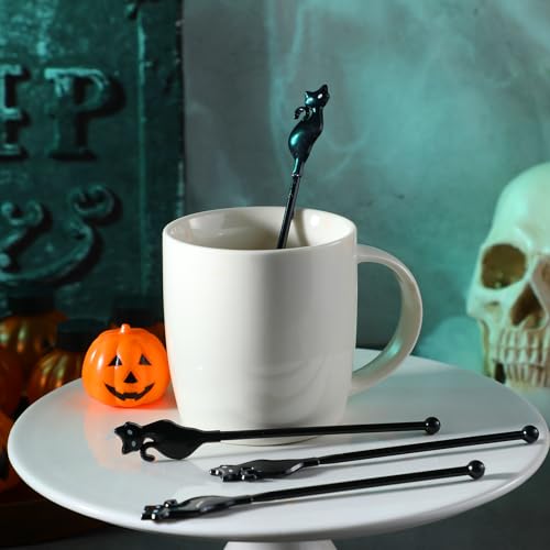 30 Pcs Halloween Swizzle Sticks Black Cat Fall Drink Stirrers (30 Count)