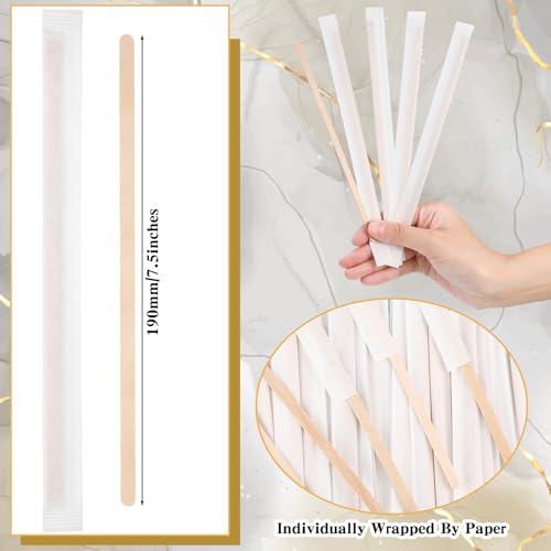 3000 Pcs Individually Wrapped Wooden Coffee Stirrers (3000 Count)