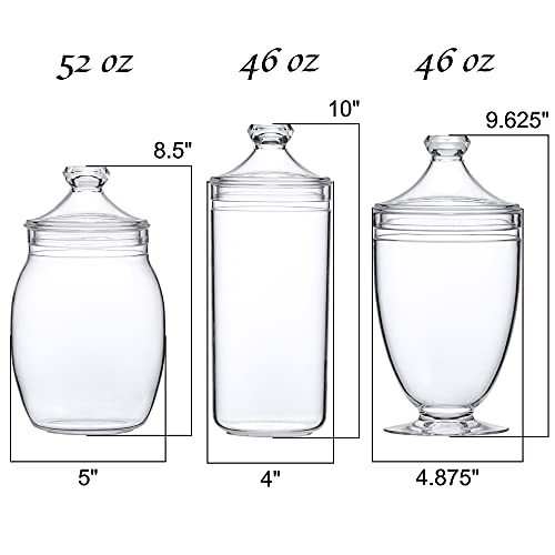 Adore Plastic Apothecary Jars (3 Count)