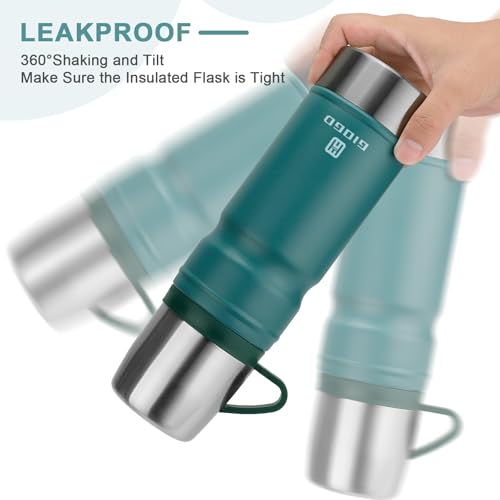 Vacuum Insulated Water Bottle Thermo Water Flask with Cup 680ml
