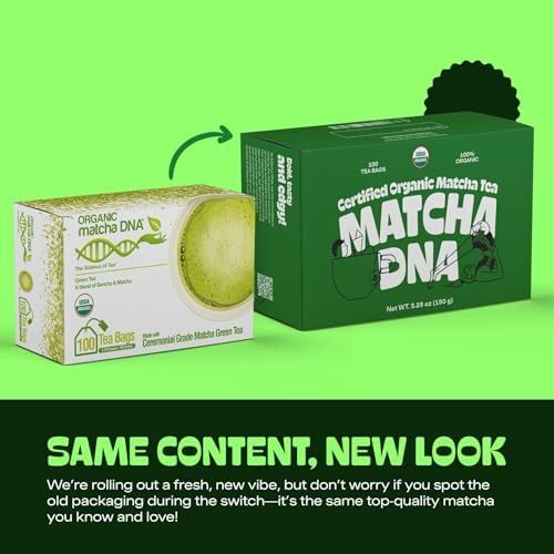 Certified Organic Matcha Tea Bags (100 Count)