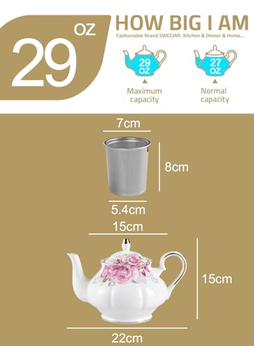 Sweejar Ceramic Teapot with Infuser
