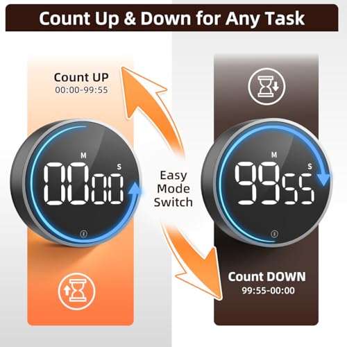 Digital Magnetic Kitchen Timer & Stopwatch with LED Display