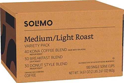 Variety Pack Light and Medium Roast Coffee Pods (100 Count)