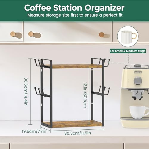 Coffee Station Bar Organizer Mug Holder Stand Countertop