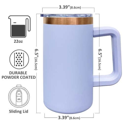22oz Insulated Coffee Mug Bulk with Handle and Lid Lilac