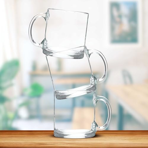 Clear Glass Coffee Mugs 13 oz. Set of 10 (10 Count)