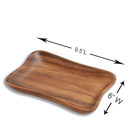 Woodard & Charles Acacia Wood Medium Pinched Serving Tray (24 Count)