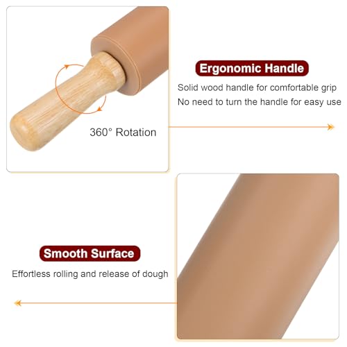 Silicone Rolling Pins for Baking 14.96 Inch Non