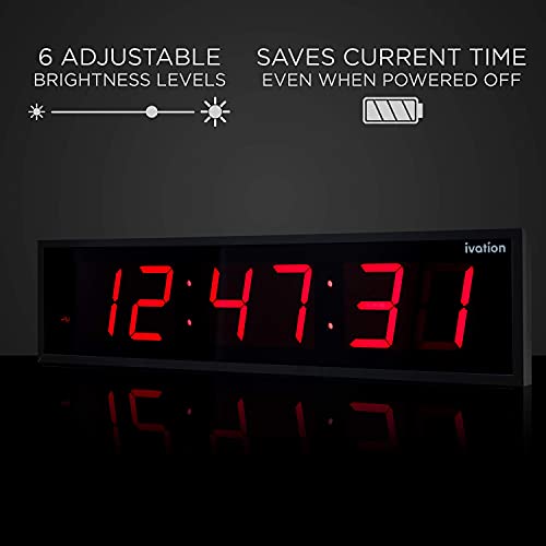 Oversized Digital Wall Clock with Large LED Display & Timer