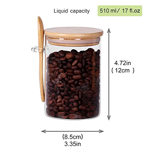 Glass Jar with Bamboo Lid and Spoon (3 Count)