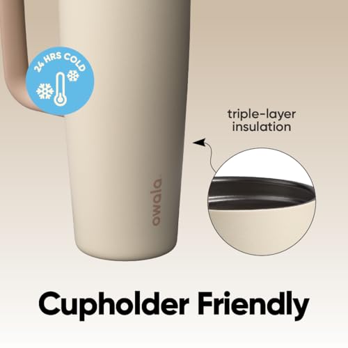 FreeSip Tumbler Stainless Steel Water Bottle 30 oz Lightly Toasted