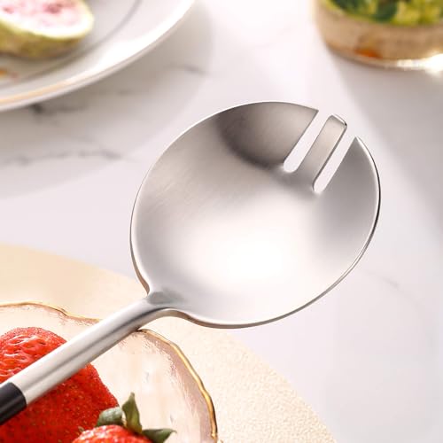 Silver Black Salad Serving Utensils (2 Count)
