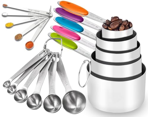 16PCS Stainless Steel Measuring Cups & Spoons Set