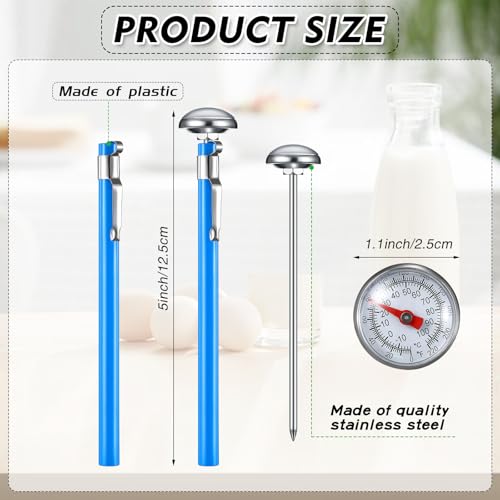 6 Pcs Stainless Steel Kitchen Dial Thermometer 5" (6 Count)
