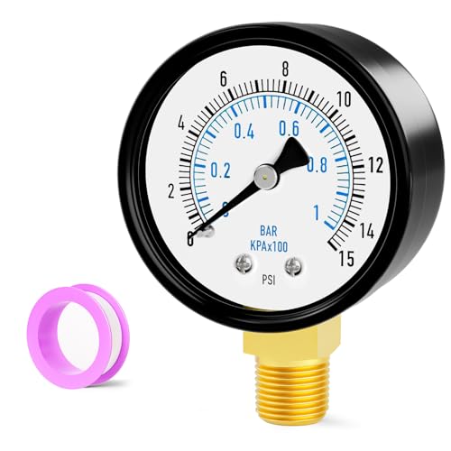 0 15PSI Well Pump Pressure Gauge 2" Dial Size
