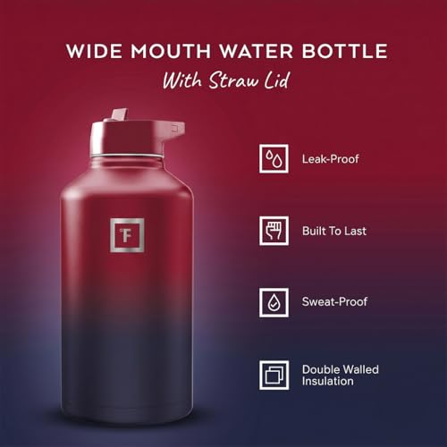 64 oz Wide Mouth Water Bottle with Straw