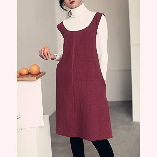Soft Cotton Linen Apron Solid Color Halter Cross Bandage Aprons Japan Japanese Style X Shape Kitchen Cooking Clothes Gift for Women Chef Housewarming