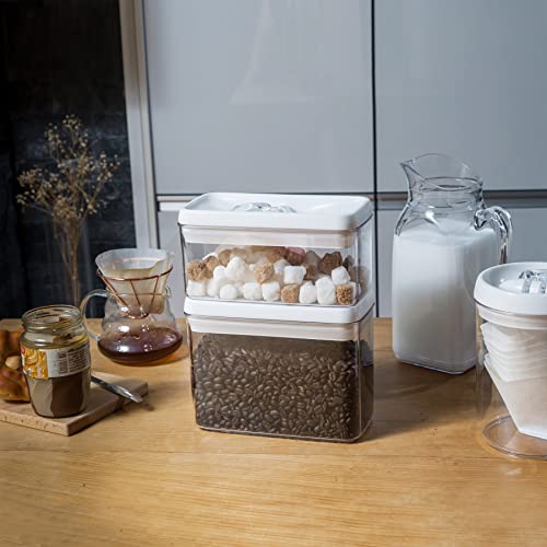 Flip Tite Storage Container with Lid 4” RECTANGULAR Airtight Ring Flip Top (3 Count)