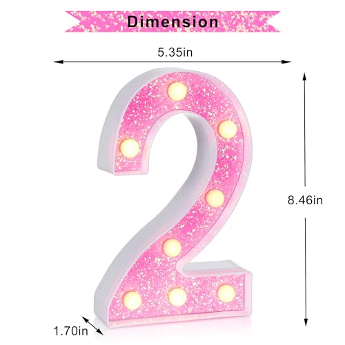Pink Light up Letters (2 Count)