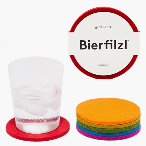 Bierfilzl Merino Wool Round Coasters Set of 6 (6 Count)